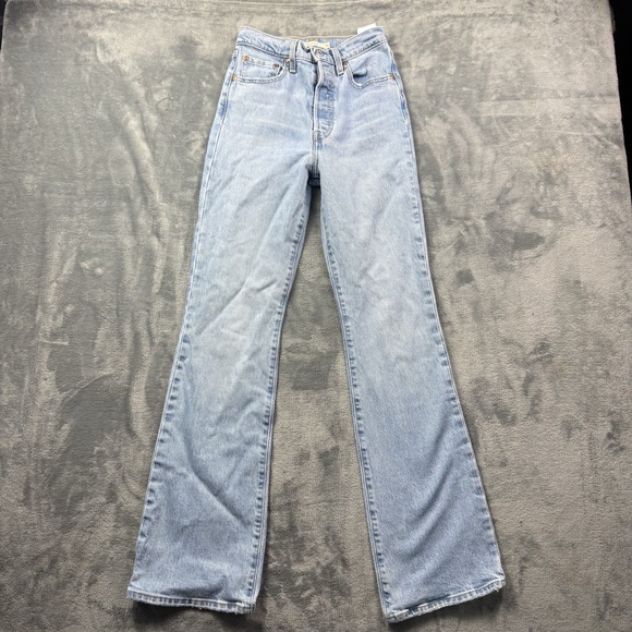 Levi's Denim - Levis 24x31 Premium Ribcage Boot Jeans Womens  Light Wash Blue High Rise Denim